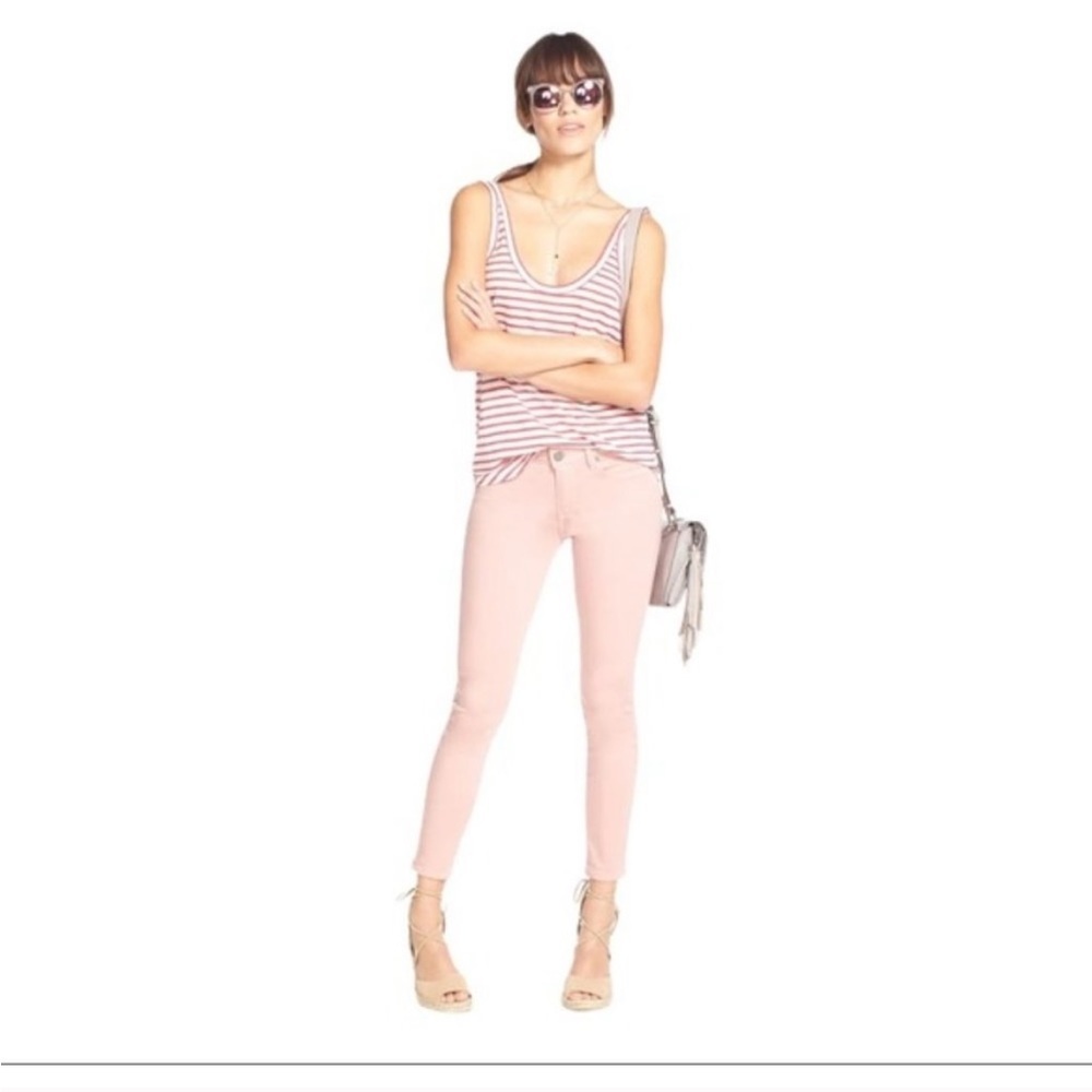 PAIGE pale blush pink verdugo crop jeans, 26 skinny cropped coloured pants slim